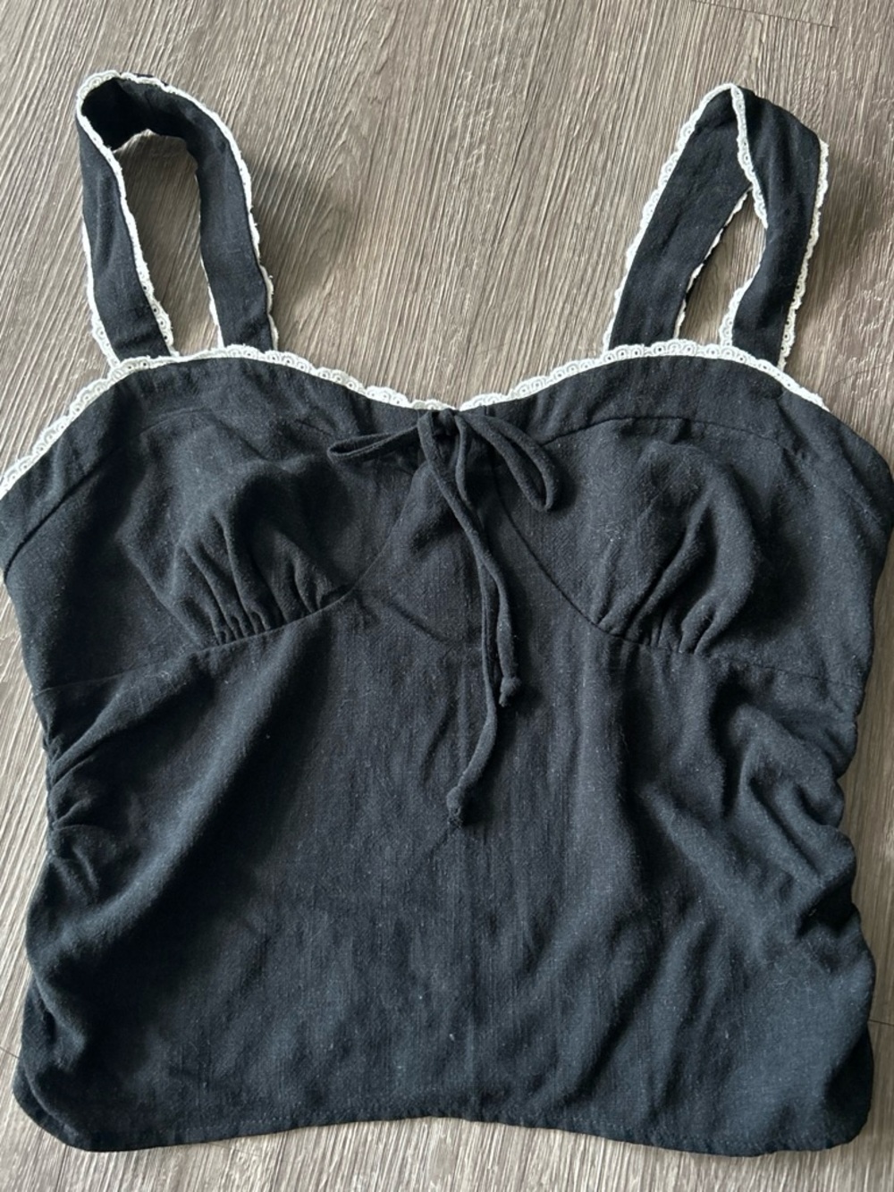 Sienna Sky Black Lace-Trim Crop Cami